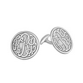 Alison & Ivy Classic Round Bordered Monogram Cufflinks - 18 mm